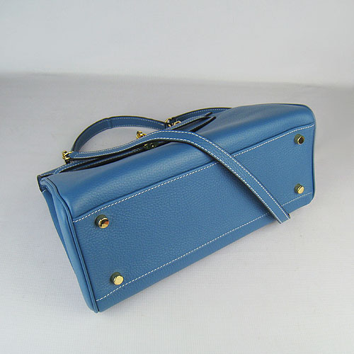 7A Replica Hermes Kelly 32cm Togo Leather Bag Blue 6108 - Click Image to Close